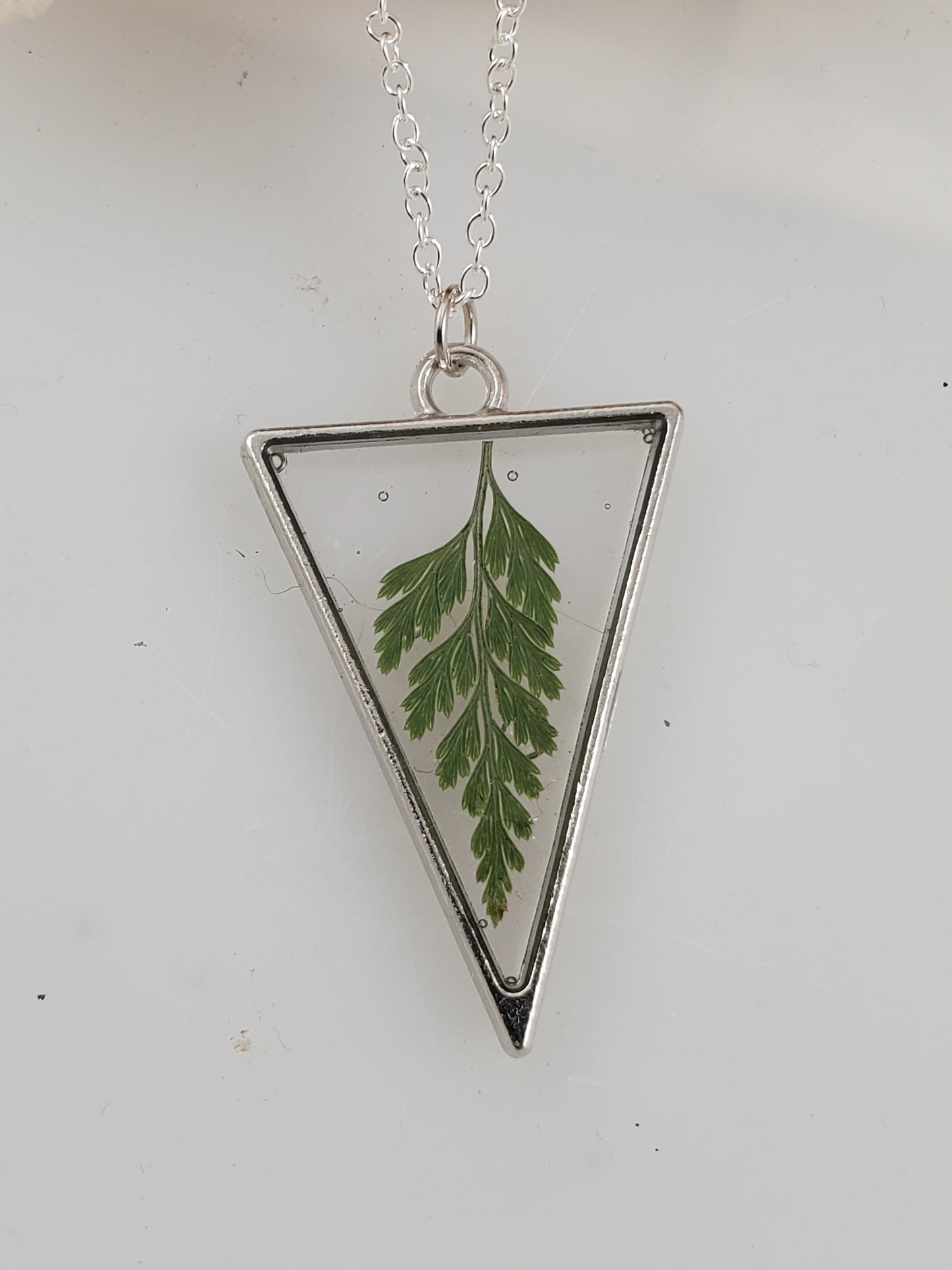 Minimalist Fern Botanical Resin Pendant