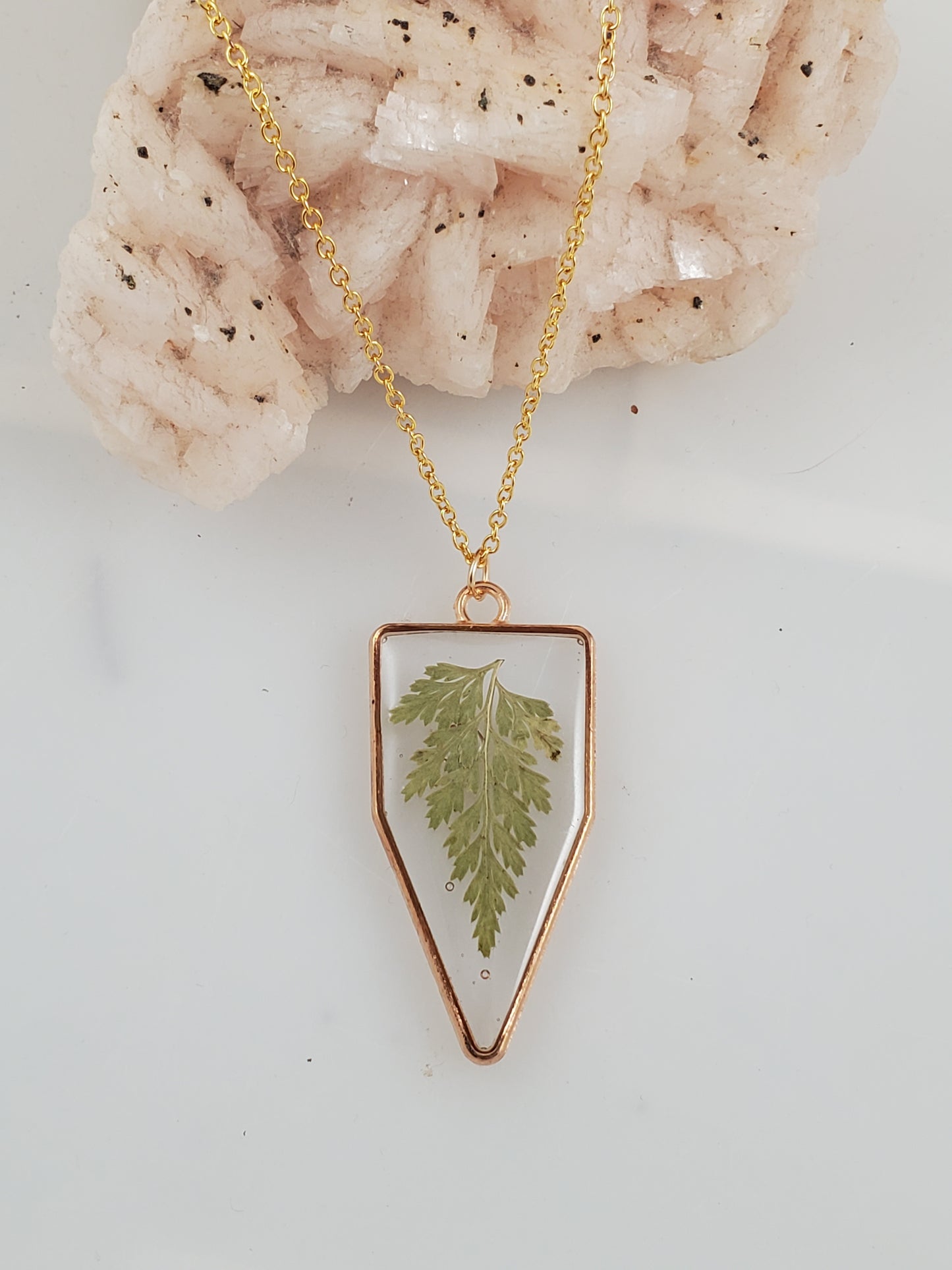 Minimalist Fern Botanical Resin Pendant