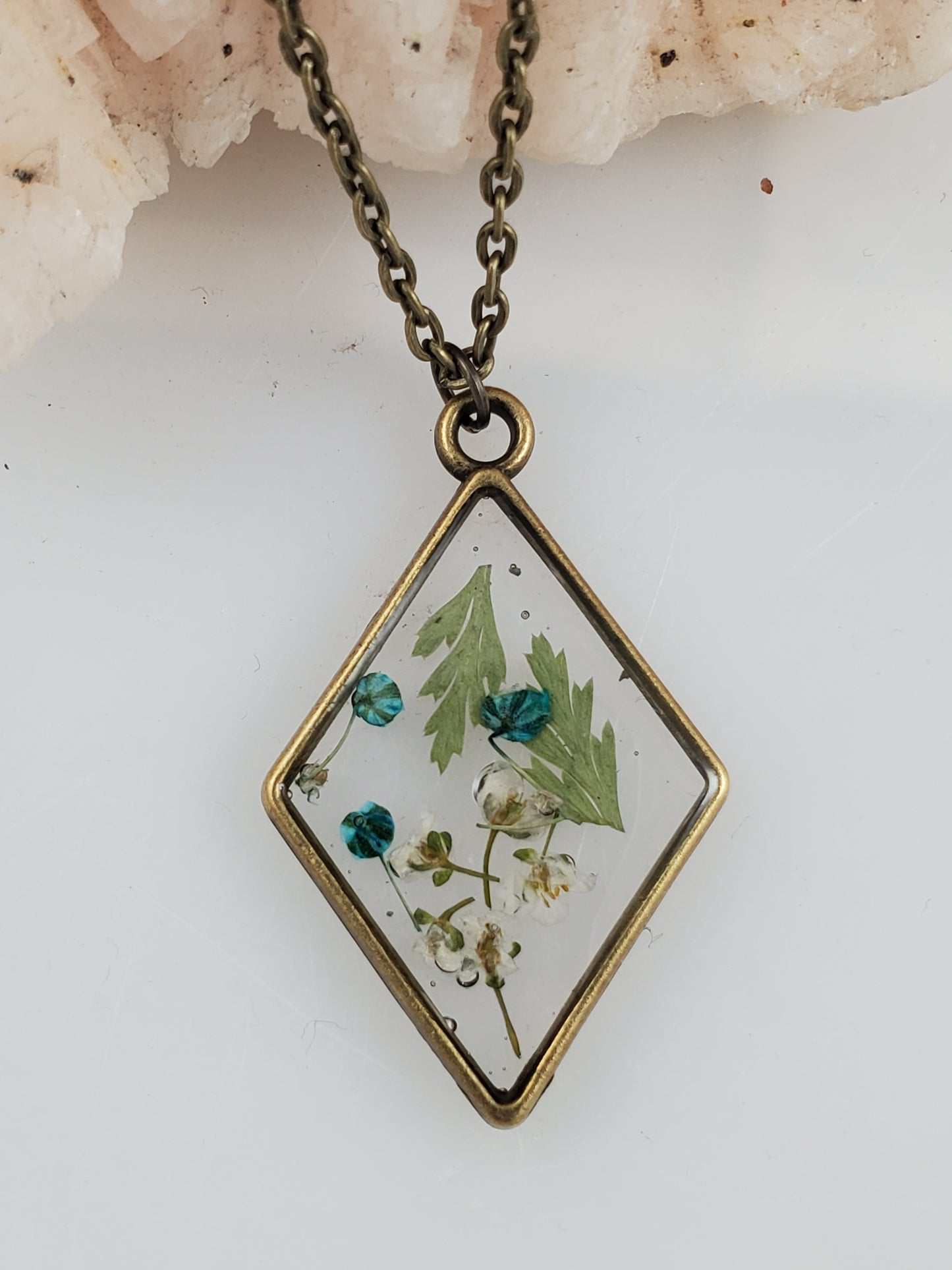 Resin Botanical Pendant