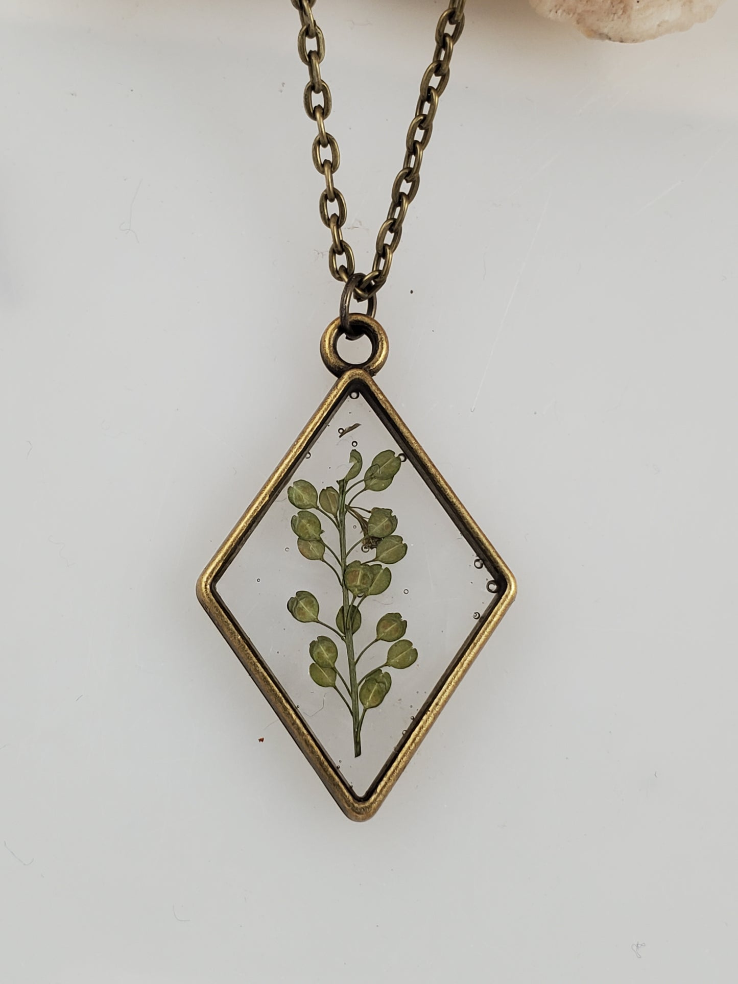 Minimalist Botanical Resin Pendant