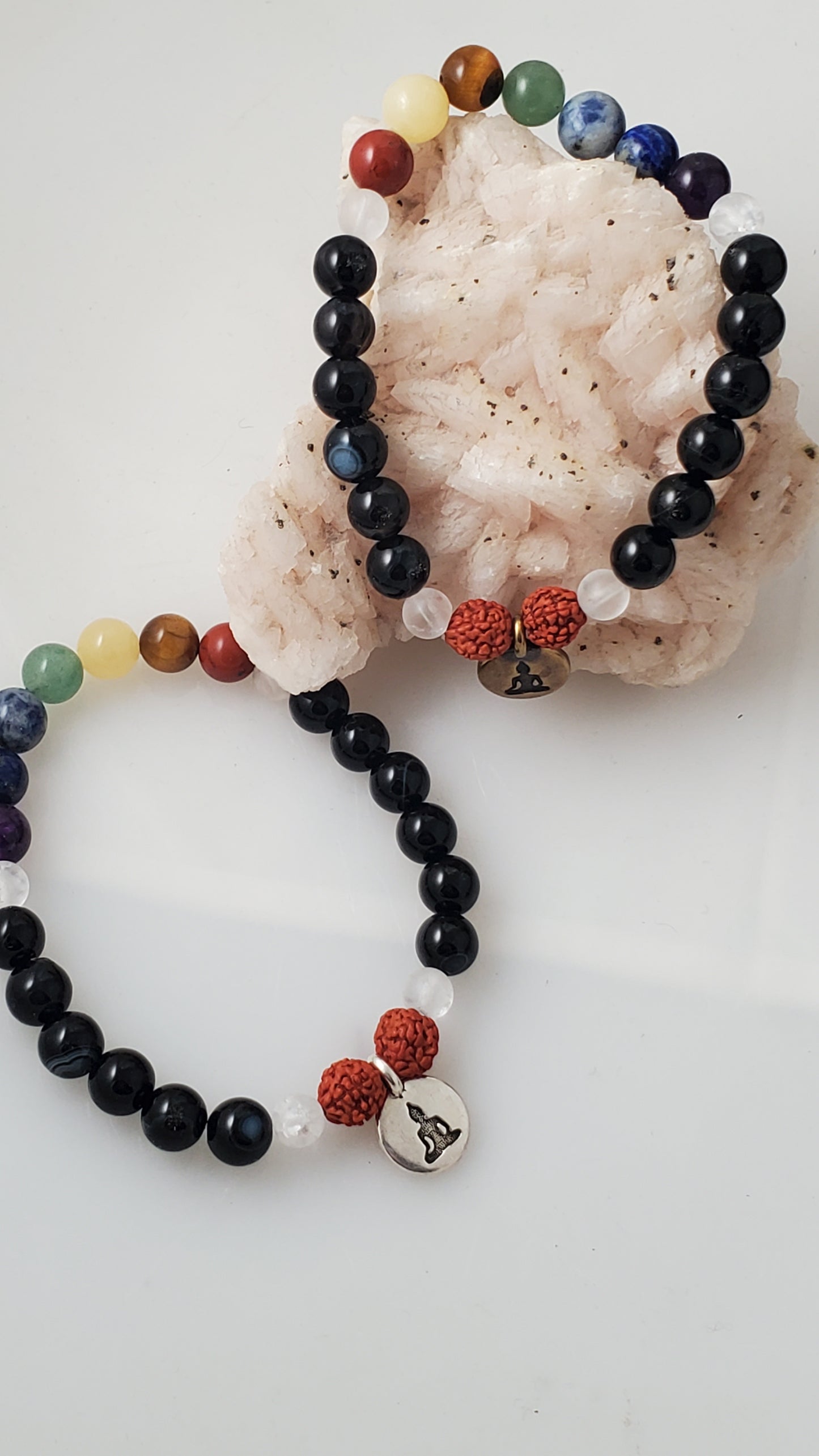 Black Onyx Chakra Stone Mala Bead Bracelet