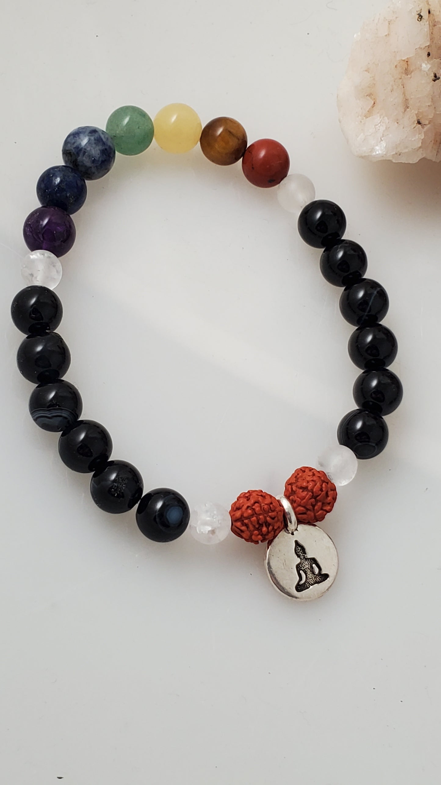 Black Onyx Chakra Stone Mala Bead Bracelet