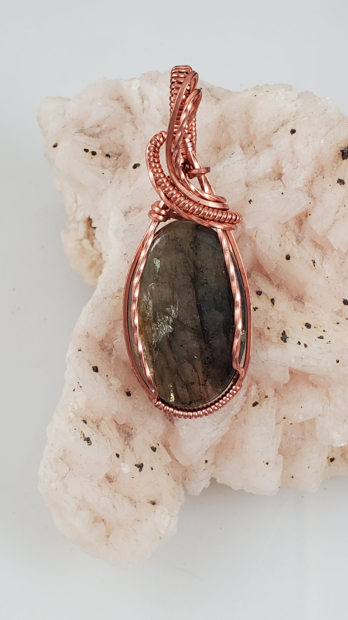 Labradorite Copper Wire Wrapped Pendant