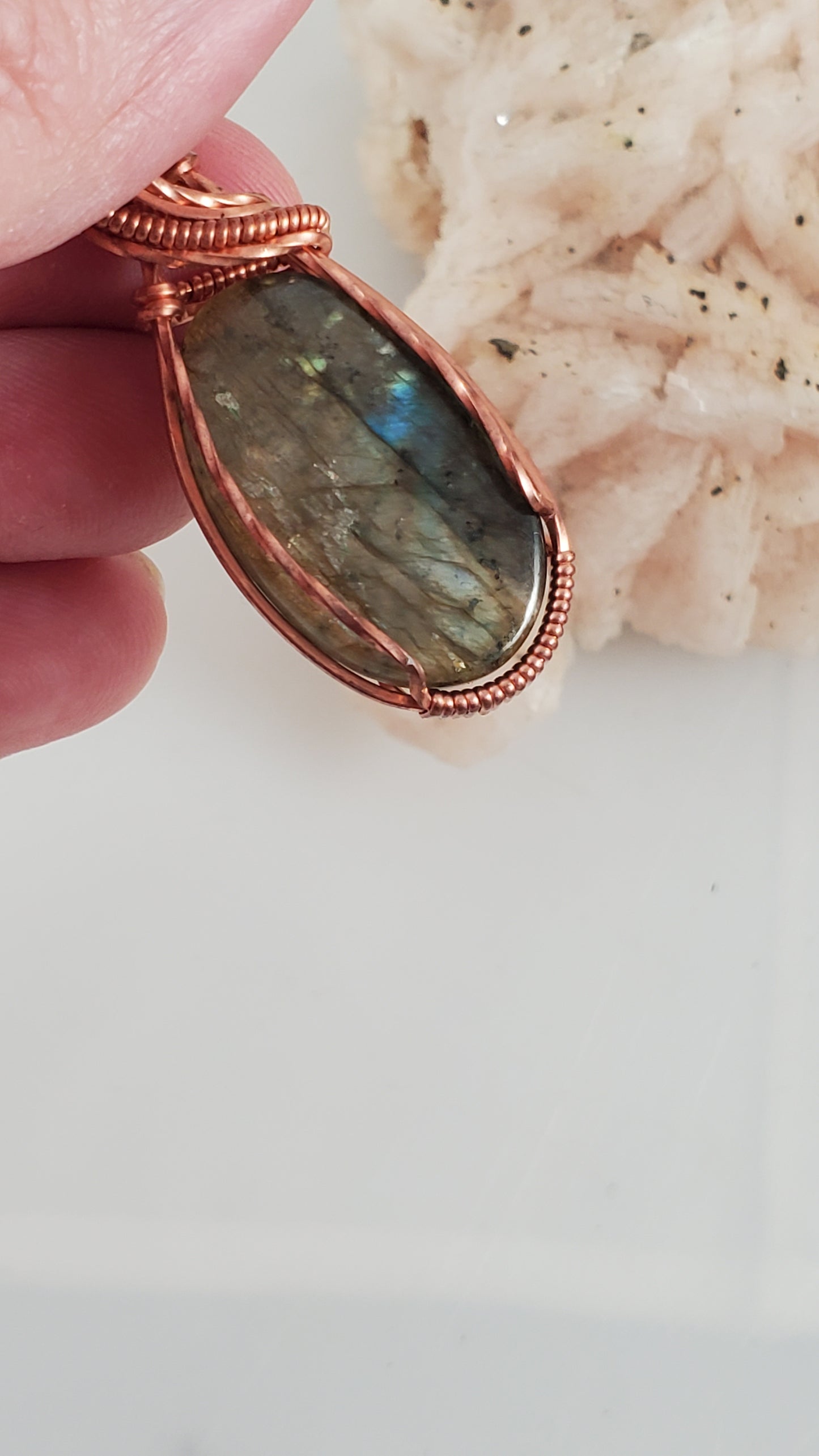 Labradorite Copper Wire Wrapped Pendant