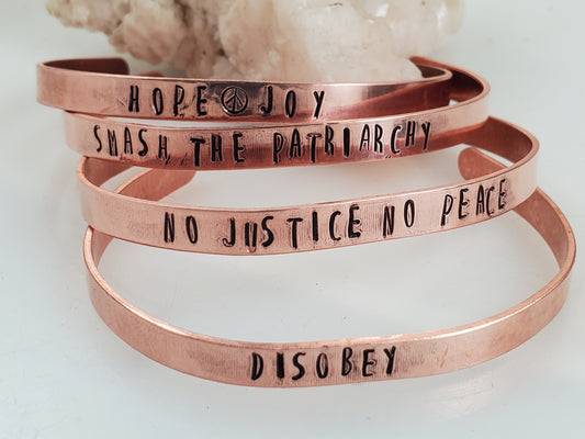 Custom Stamped Copper Bracelet