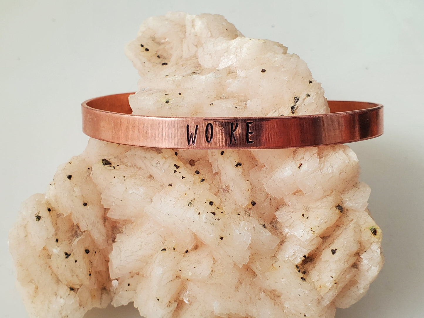 Woke Stamped Copper Cuff Bracelet