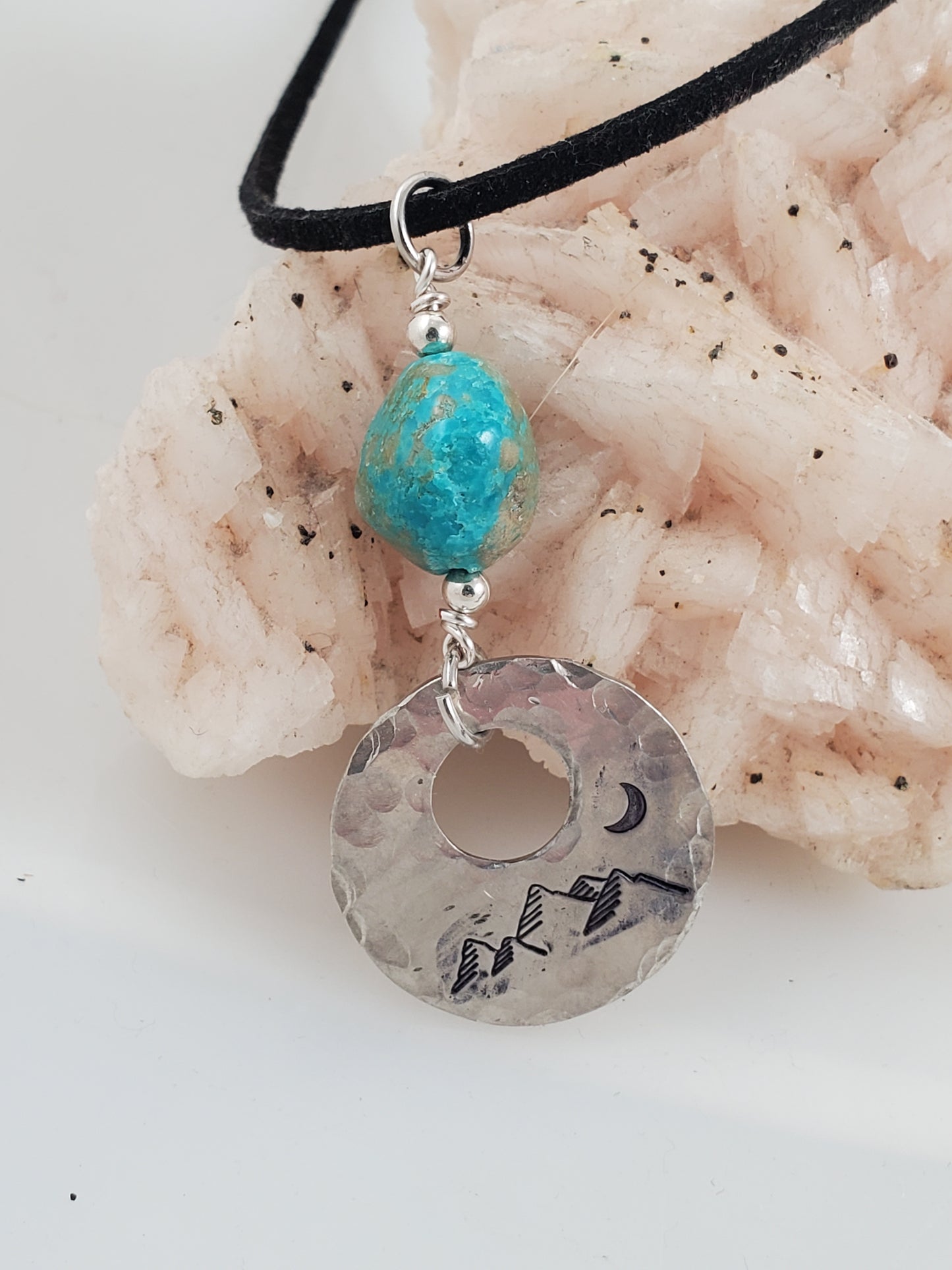 Stamped Turquoise Mountain Girl Pendant