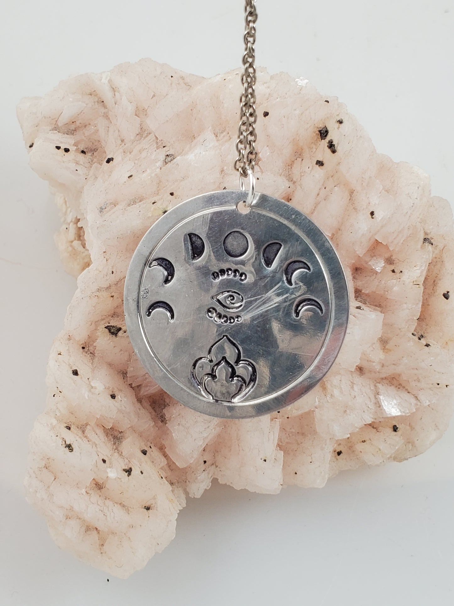 The Seer Moon Phase Stamped Alkeme Pendant