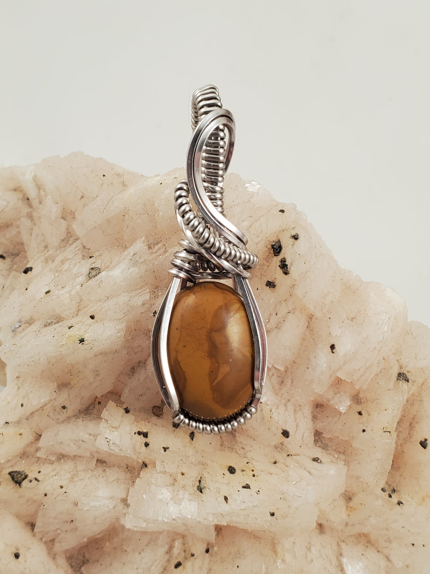 Picture Jasper Silvet Wire Wrapped Mini Pendant