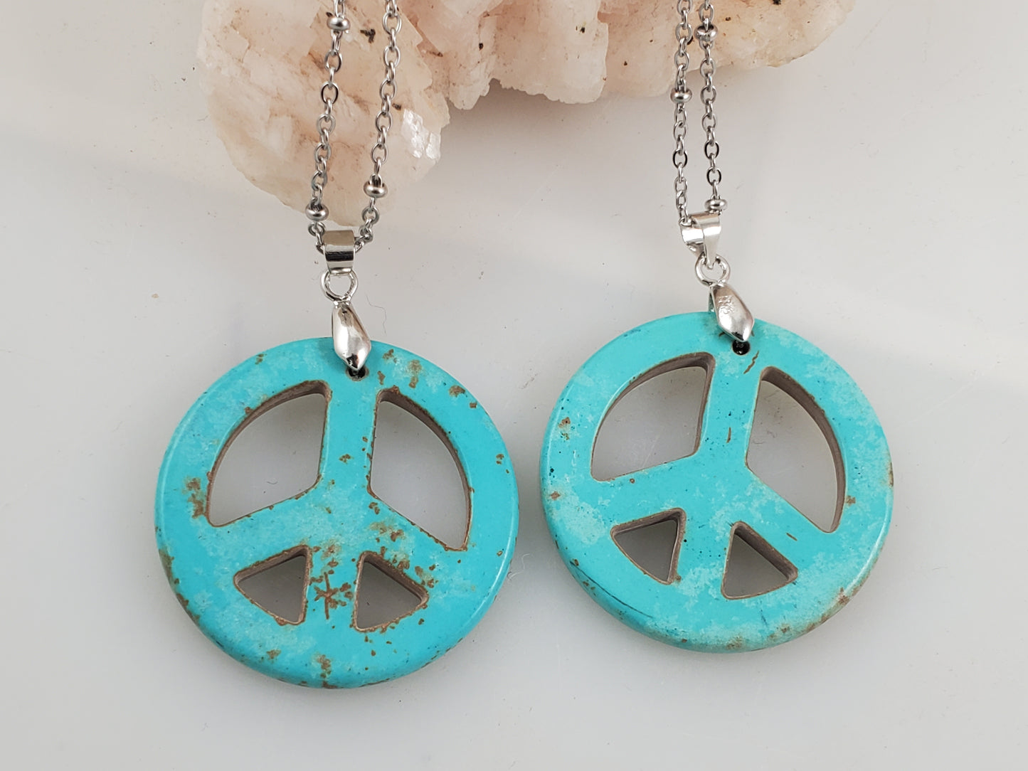 Give Peace A Chance Dyed Magnesite Pendants