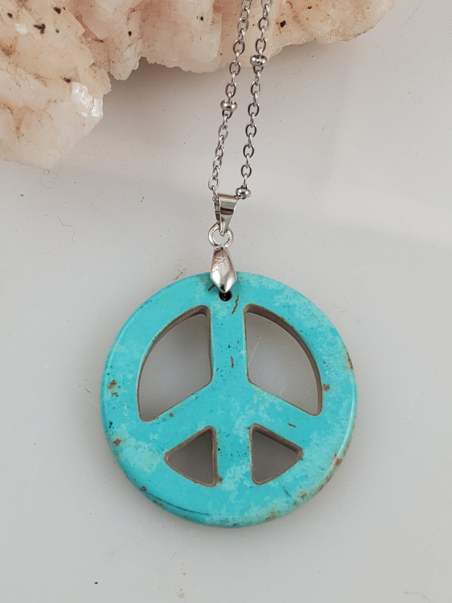 Give Peace A Chance Dyed Magnesite Pendants