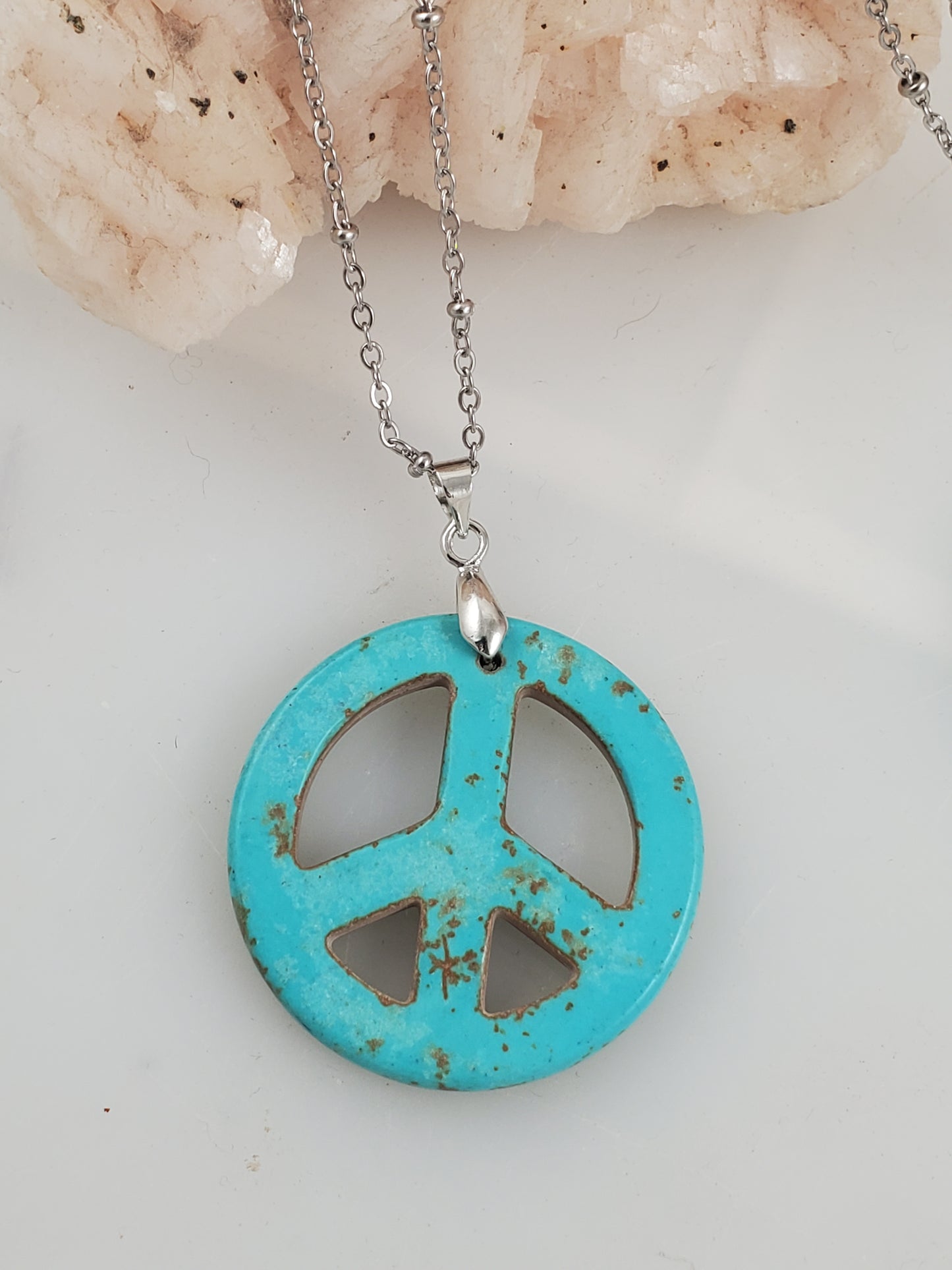 Give Peace A Chance Dyed Magnesite Pendants